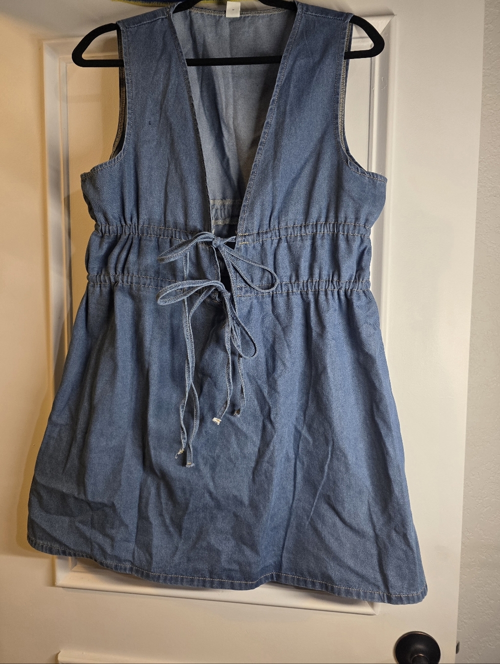 Denim Tie Front Dress SIZE XL